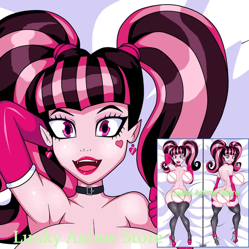 Dakimakura Anime Draculaura (Monster High) Fodera Per Cuscino A Grandezza Naturale Con Stampa Fronte-Retro