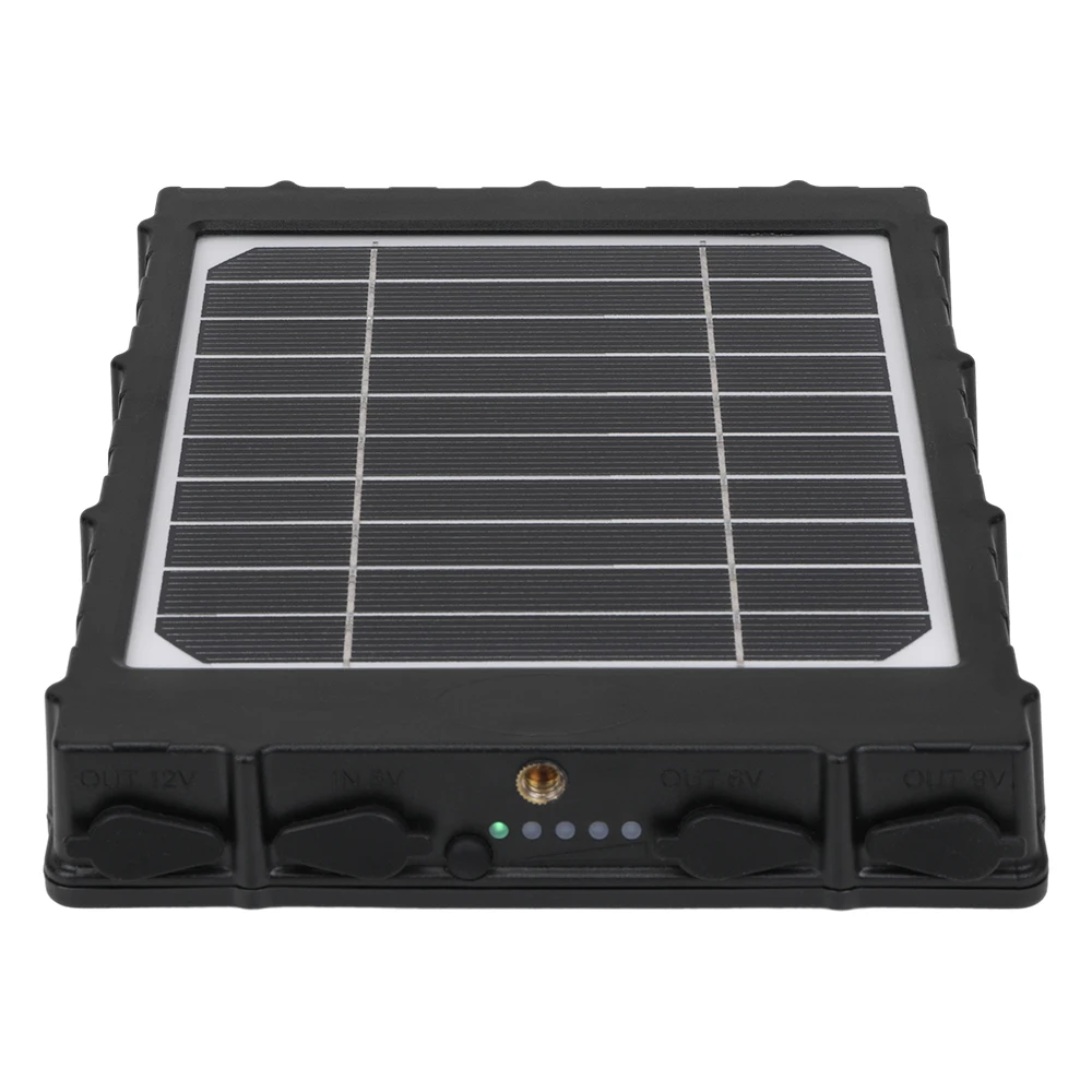 Trail Camera Solar Panel Solar Battery Charger Kit 12V/1.2A 9V/1.6A 6V/2.4A with Build-in 8000mAH Battery for Hunting Camera