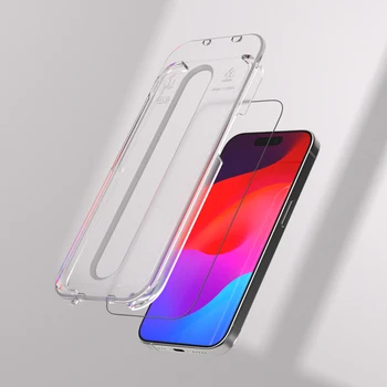 jupazip 주파집 iPhone 15 14 13 pro promax plus 원터치 풀커버 강화유리 액정보호필름 풀세트 상품 이미지