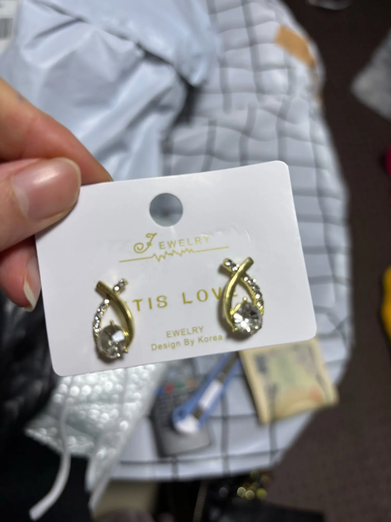 Korean Style Fashion Cross Stud Earrings photo review