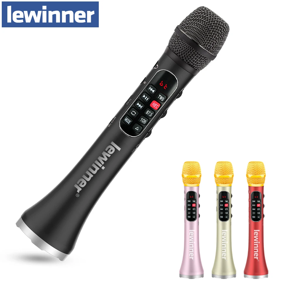 Lewinner L1098 Microfono Karaoke 30W Microfono Wireless Professionale Bluetooth Altoparlante Portatile Supporto Cellulare Live