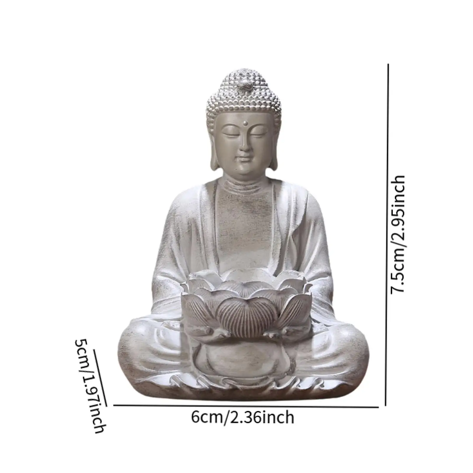 Portable Buddha Statue Decorative Tabletop Sculpture Ornament House Decor Collectible Craft