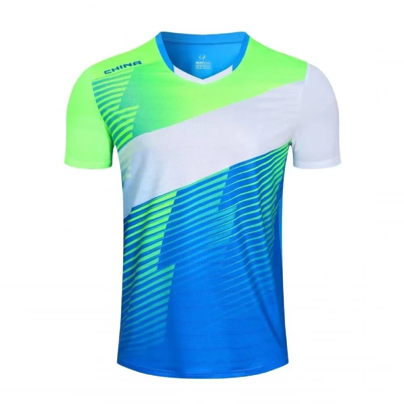 Ice Mesh Silk Tennis Shirt Short Sleeve V Neck Badminton Tshirt Training Pingpong Jersey For Men Women Quick Dry Sportwears