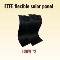 Panneau solaire flexible 100W 200W 18V ETFE, panneau solaire monocristallin flexible portable pour bateaux, camping-cars, remorques, camping-car, batterie 12V 2