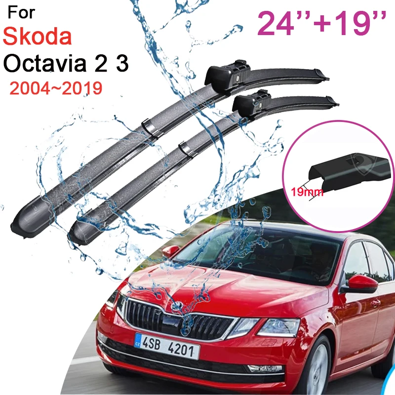 

For Skoda Octavia 2 3 A5 A7 MK2 MK3 1Z 5E 2004~2019 Car Wiper Blades Durable Rubber Wiper Front Windshield Brushes Accessories