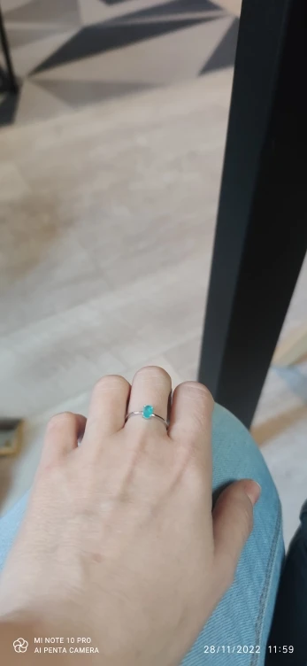 Silver tourmaline ring