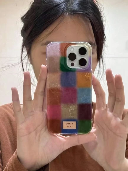 Retro Color Block iPhone Case, customer photo