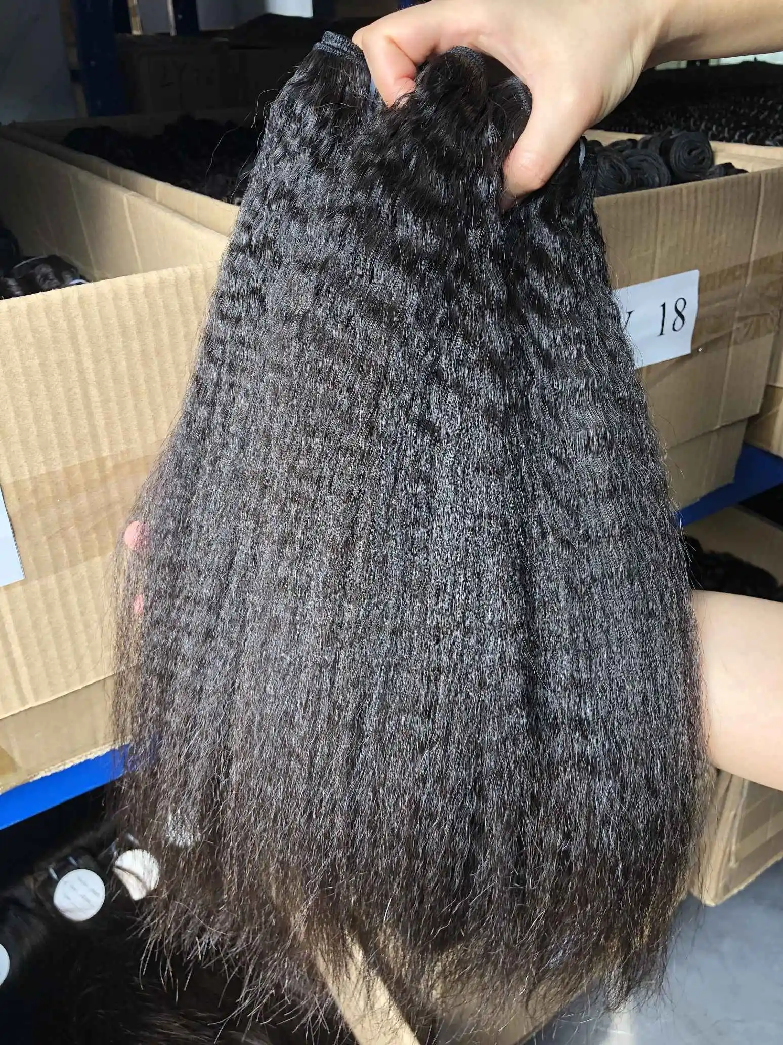 Kinky Straight 3 Bundles Deal Brazilian Human Hair Unprocessed Natural Color 12-24Inches Queen Weave Beauty