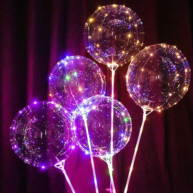 Ensemble de 5 ballons à bulles pour enfants, lumineux, lumineux, pour fête  d'anniversaire, pour noël, nouvel an, jouets pour enfants - AliExpress