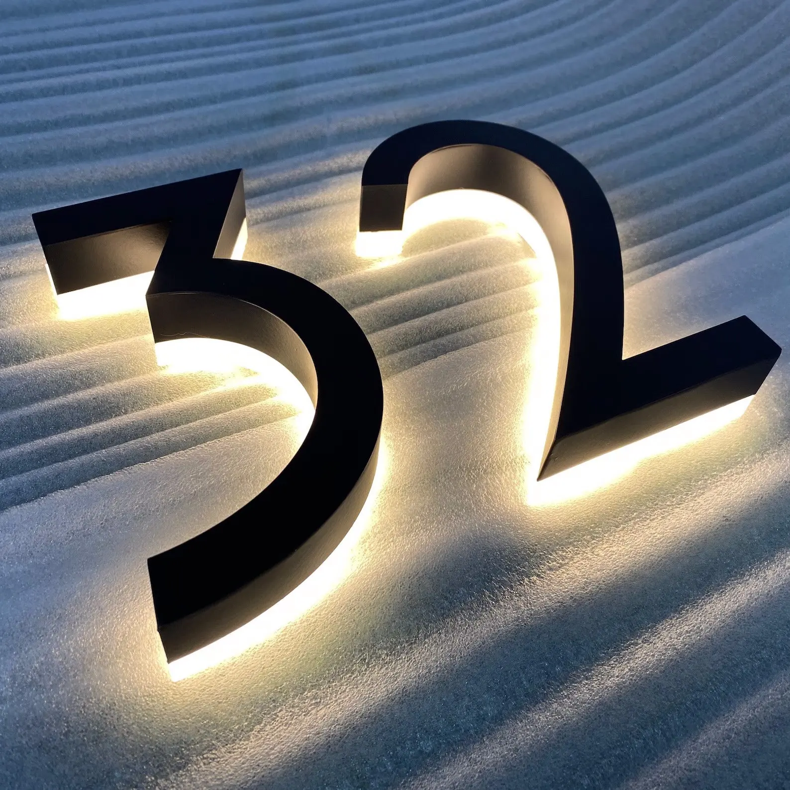 Número de Casa Led Personalizado Led Moderno Metal 3d Retroiluminado Número do Endereço ao ar Livre Placa da Porta Impermeável Aço Inoxidável