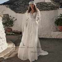 Lakshmigown Vintage Lace Boho Beach Wedding Dresses 2024 Vestidos Civil A Line Bridal Gowns Backless Customized 1