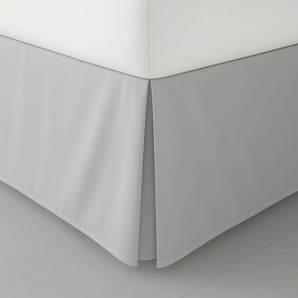 Lux Decor Collection Bed Skirt 16 Inch Drop - Brushed Microfiber Pleated Bed Skirt - Easy Fit, Wrinkle & Fade Resistant