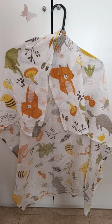 Baby Swaddle Blanket Cotton Soft 2 Layer Muslin Newborn Summer Blankets Quick Dry Kids Bath Towel Baby Stroller Blanket Cover photo review