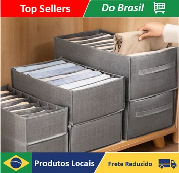 Organizador de Calças Jeans e Guarda-Roupa com 7 ou 9 Divisórias