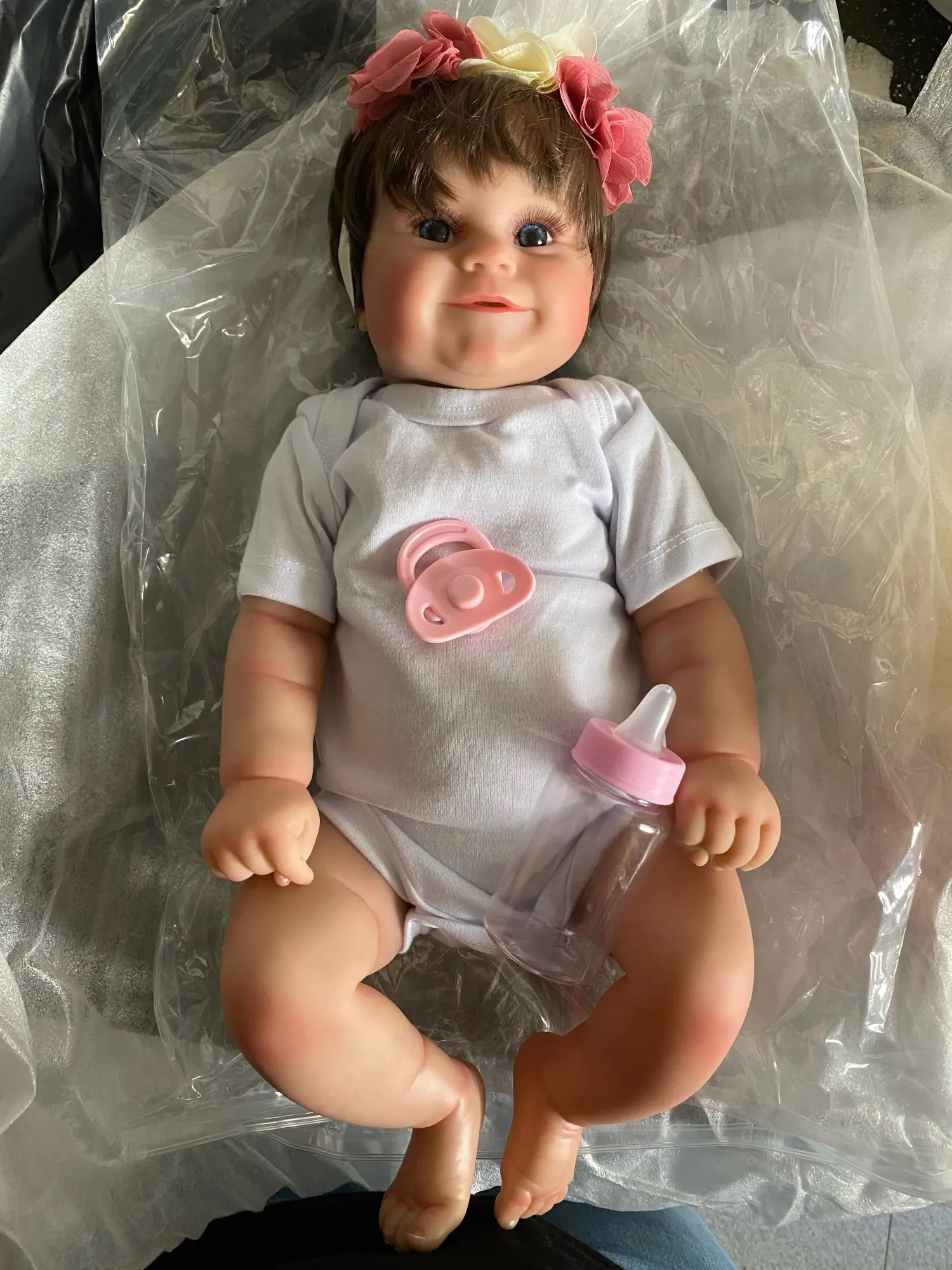 50CM Full Vinyl Body Girl Waterproof Reborn Doll Maddie Hand-Detailed Painted with Visible Veins Lifelike 3D Skin Tone Toy Gift photo review