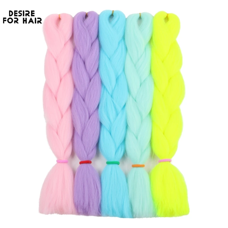 Desire for hair 24 inch glowing hair in darkness synthetic lightenning jumbo braiding extensions braided braids