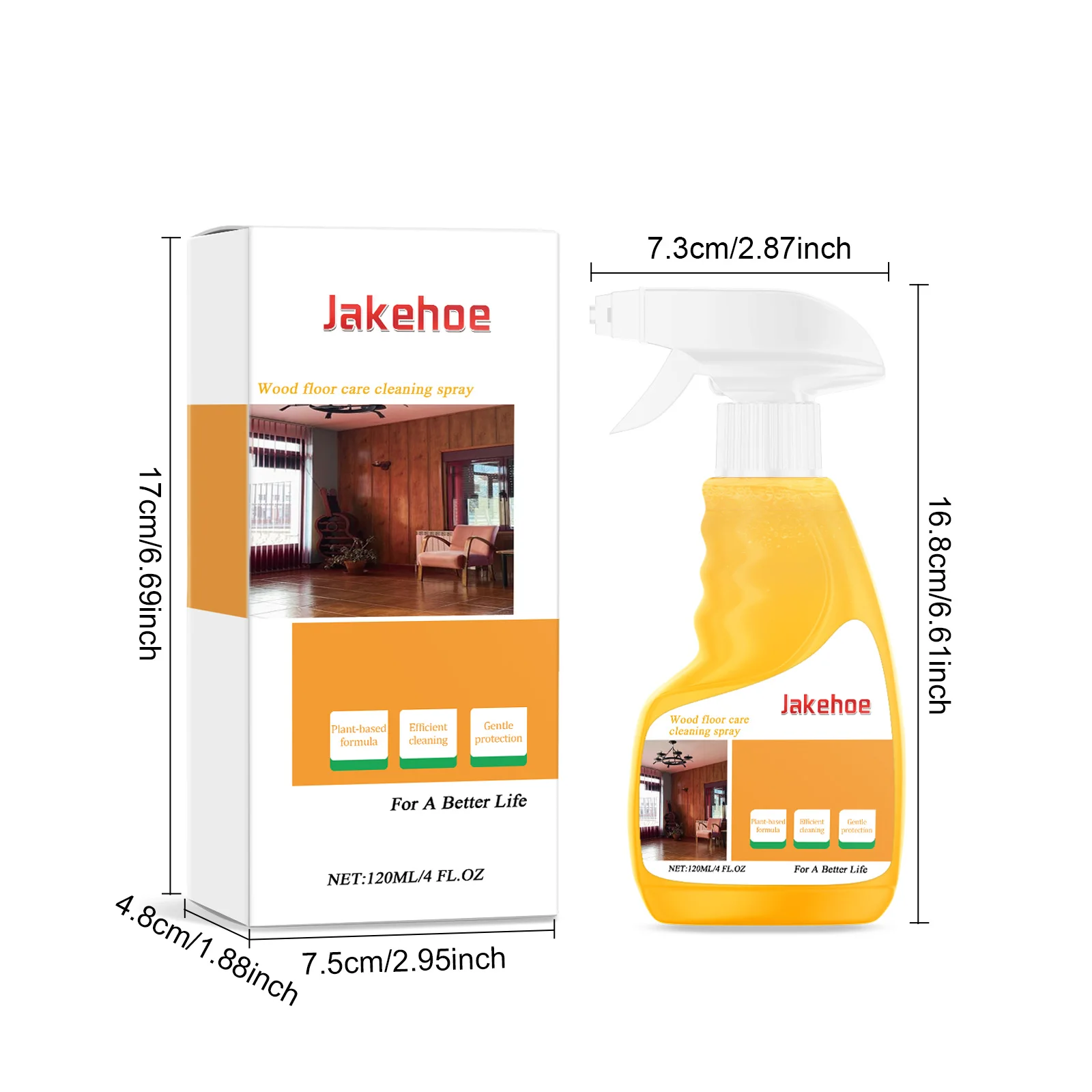 Jakehoe Beeswax Floor Cleaner Spray Cleaning Dirts Lasting Protect Restoring Original Color Enhance Gloss Wood Floor Care Spray
