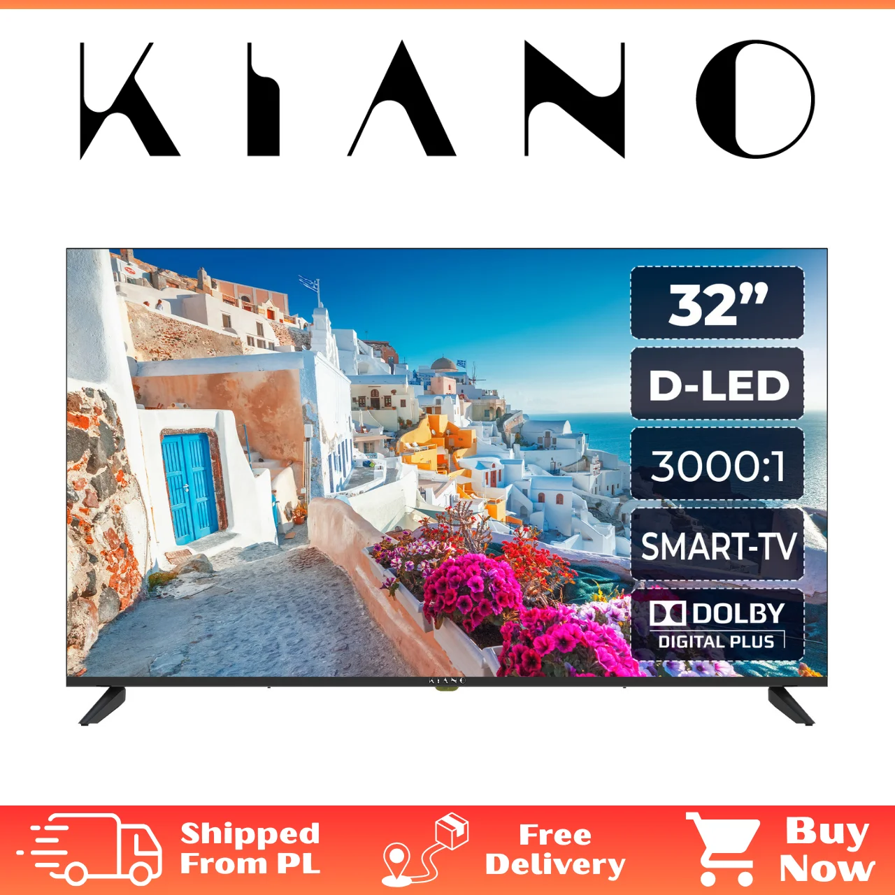 Telewizor LED Kiano Elegance TV 32" HD Ready czarny