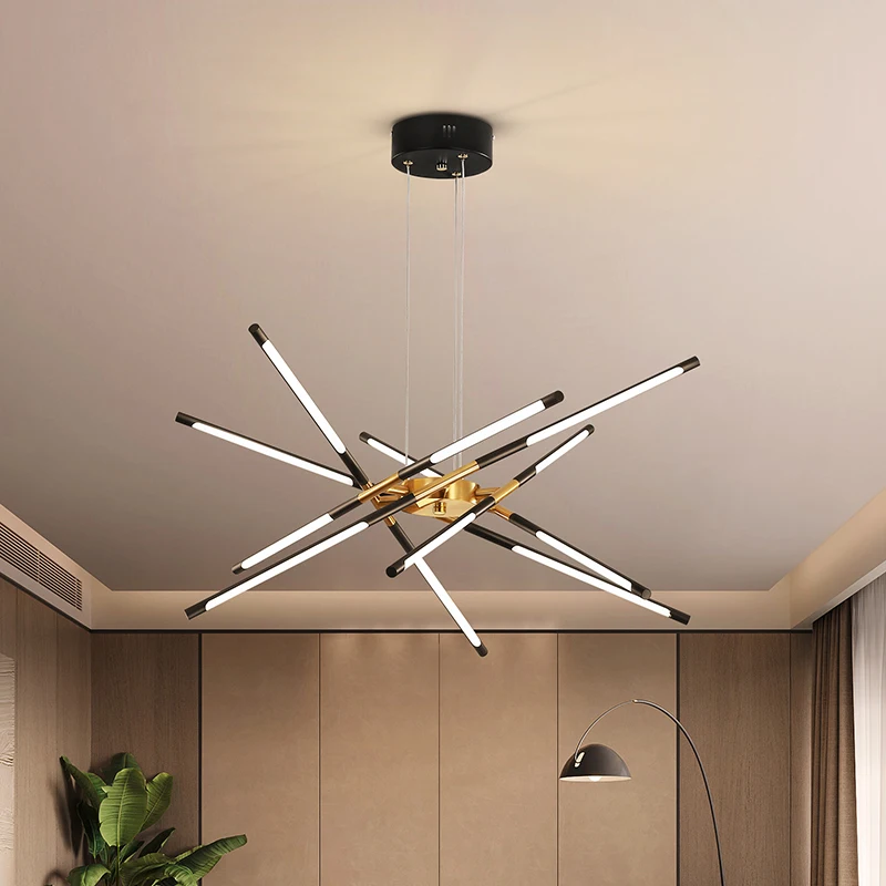 Modern Ceiling Rod Wrought Iron Lights Led Flush Mount For Hallway Bedroom Loft 