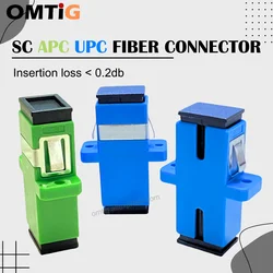 SC APC UPC 100pcs Fiber Flange Simplex Single-mode Fiber Optic Adapter SC Optical Fiber Coupler SC Connector Factory price