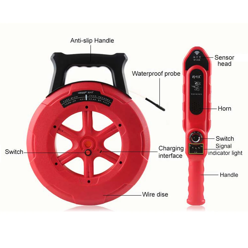 NOYAFA NF-5120 Pipe Blockage Detector for Iron/PVC/Cement/Steel Pipes Diagnostic-tool Scanner Clogging Plumbers Instrument