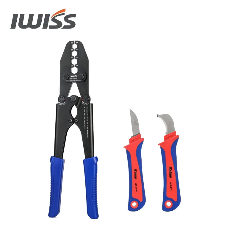 IWISS ICP 211A ICP 211 Wire Stripping Knives & 1/0 4/0AWG Battery Lug