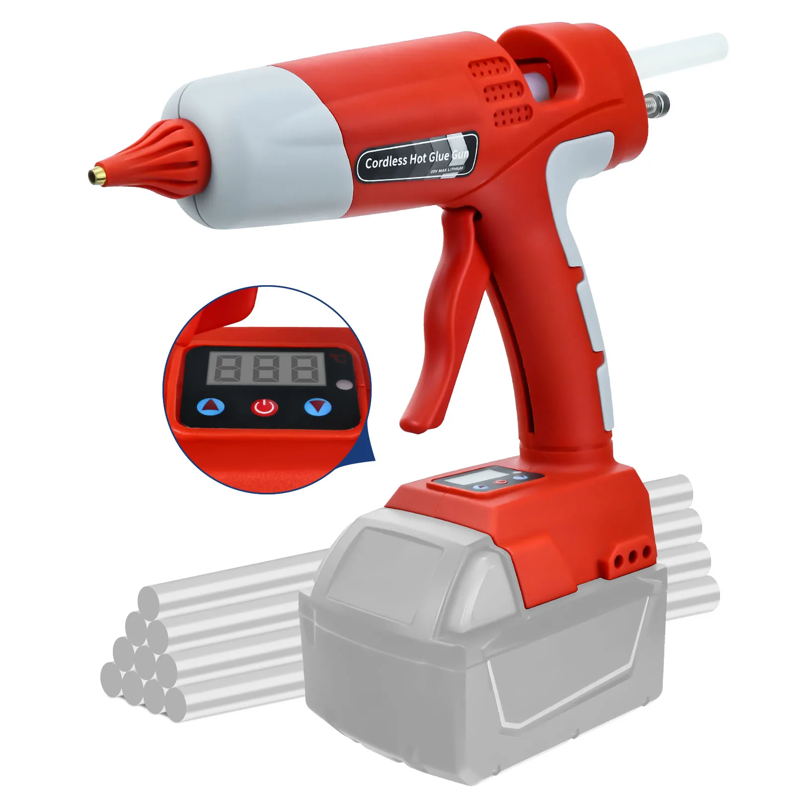 Kit Pistola Per Colla A Caldo Senza Fili Da 100W Per Batteria Milwaukee 18V Con Bastoncini Di Colla Da 10 Pezzi 11Mm Led Pistola Per Colla A Caldo Dig