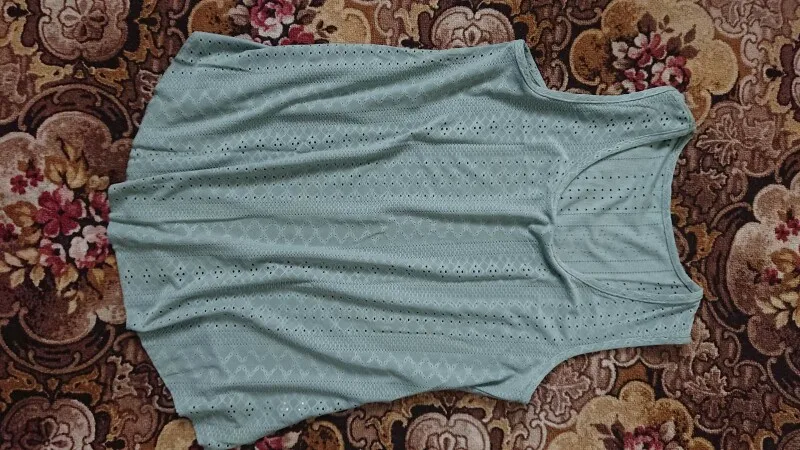 Women's Eyelet Embroidery Tank Top - Loose Fit Flowy Summer Beach Blouse photo review