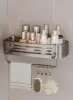 Aluminum Bathroom Shelf Organizer with Towel Bar, Hooks, and Storage – 4 Configurations, Rust-Resistant and Strong 4