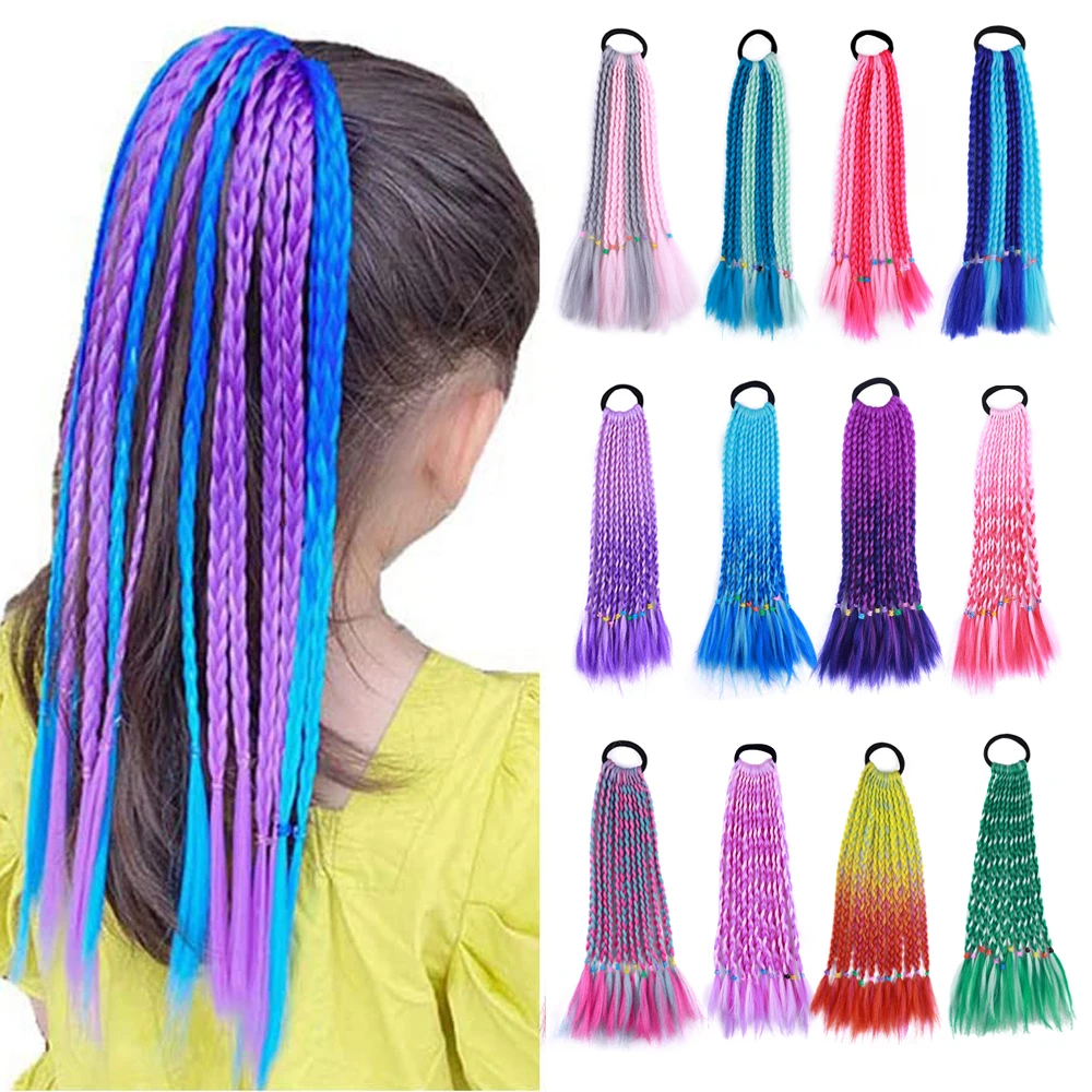 Amir Gradient Color Synthetic Dirty Braiding Hair Ponytail Extensions for Women Band Hair Accessories Wig Headband Free Shipping