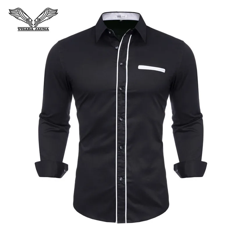 

100% Cotton Men Shirt Brand 2022 Male High Quality Long Sleeve Shirts Casual Hit Color Slim Fit Black Man Dress Shirts 4XL N5150
