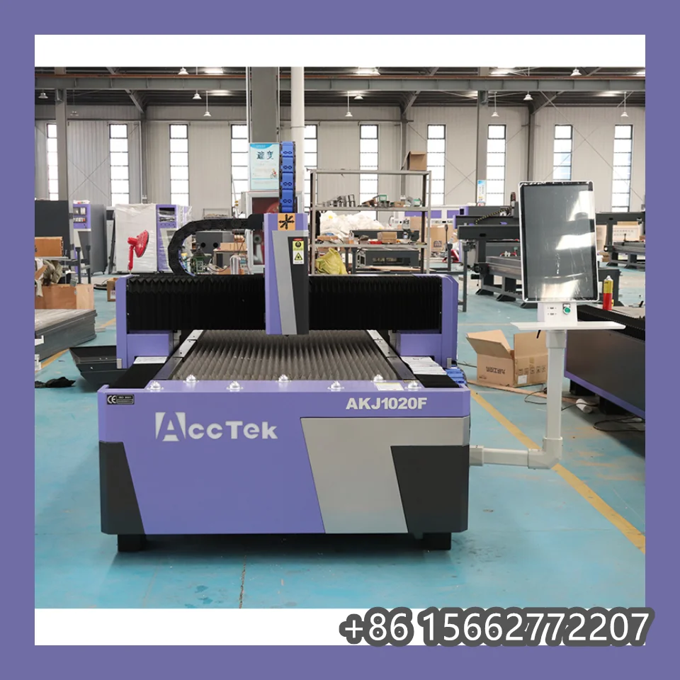 

Acctek AKJ1020F Fiber Laser Cutting Machine 1KW 1.5KW 2KW for CS SS Aluminum Brass Metal Sheet Laser Cutter