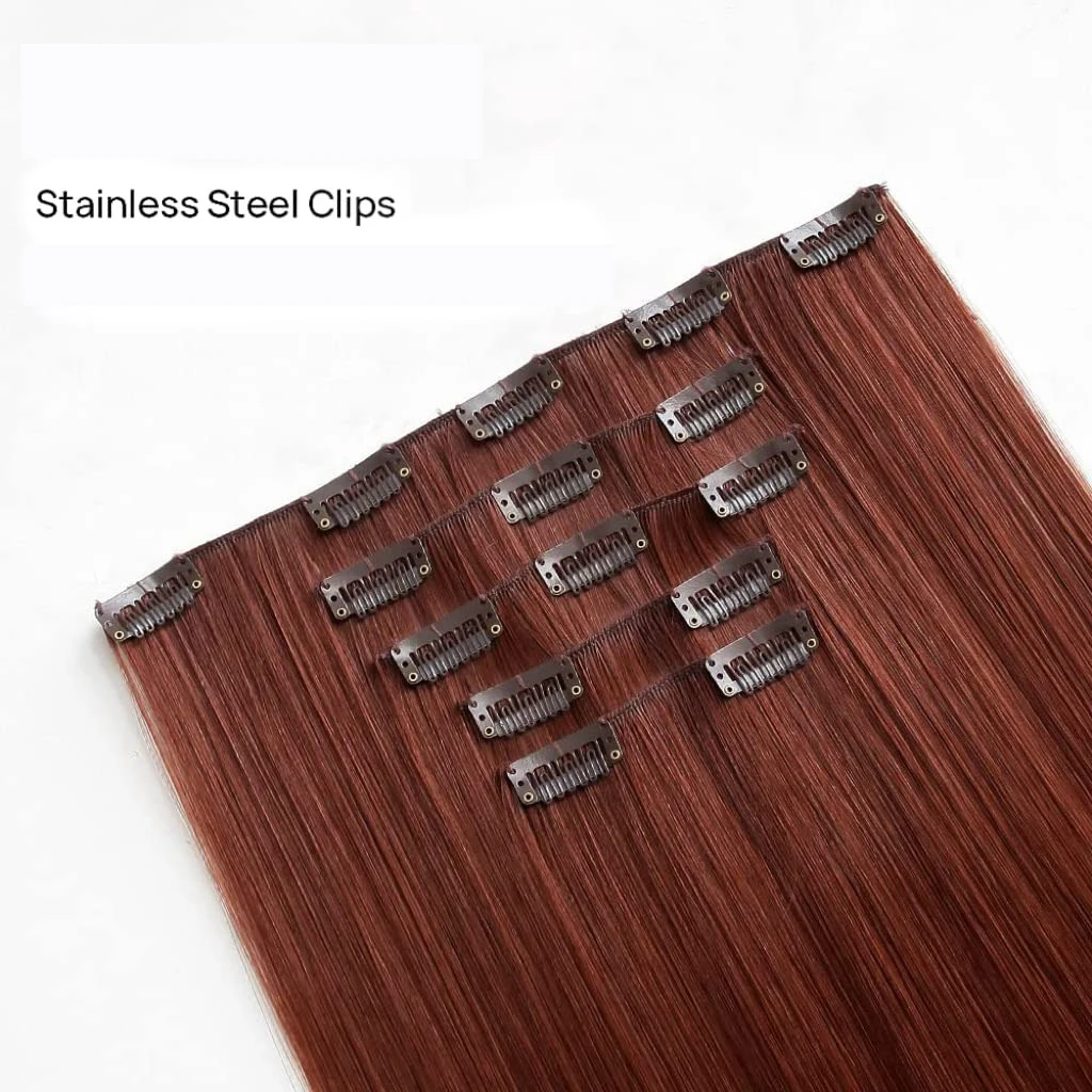 Clip in hair extension long natural fake hair accessories extensions for women with clips in