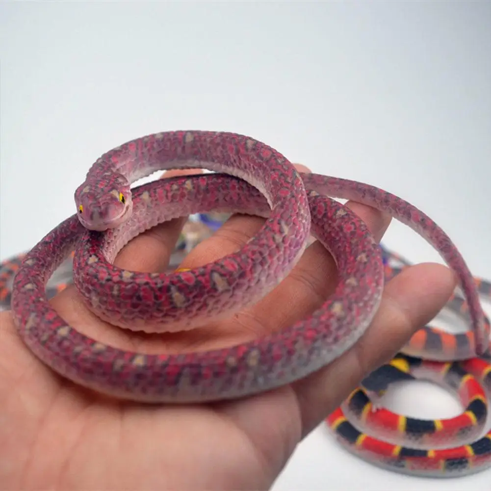 Fake Rubber Snake 70cm With Line Simulation Prank Toy Realistic Lifelike Scare Prank Gag Gift Joke Toys Kids