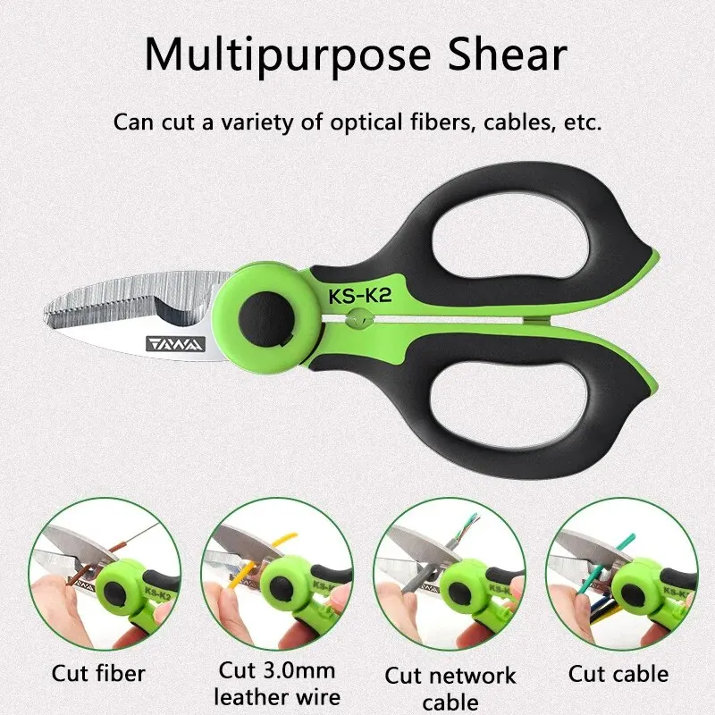 

KS-K2 Fiber Optic Kevlar Scissors Fiber Stripper Stipping Plier Optical Kevlar Cutter Fiber Optic Cutting Tools