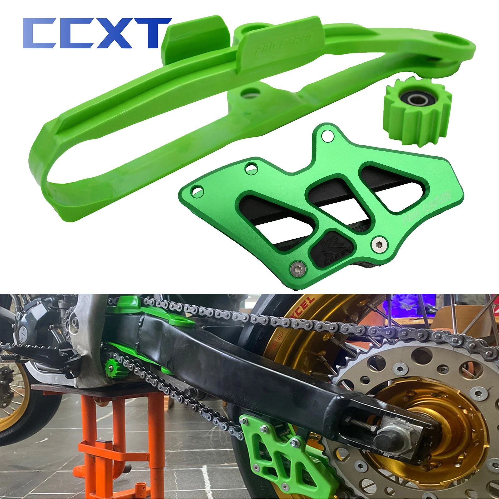 MotorcycleSwingarmChainSliderGuideRollerCNCChainGuideForKawasakiKX250FKX450FKLX450R