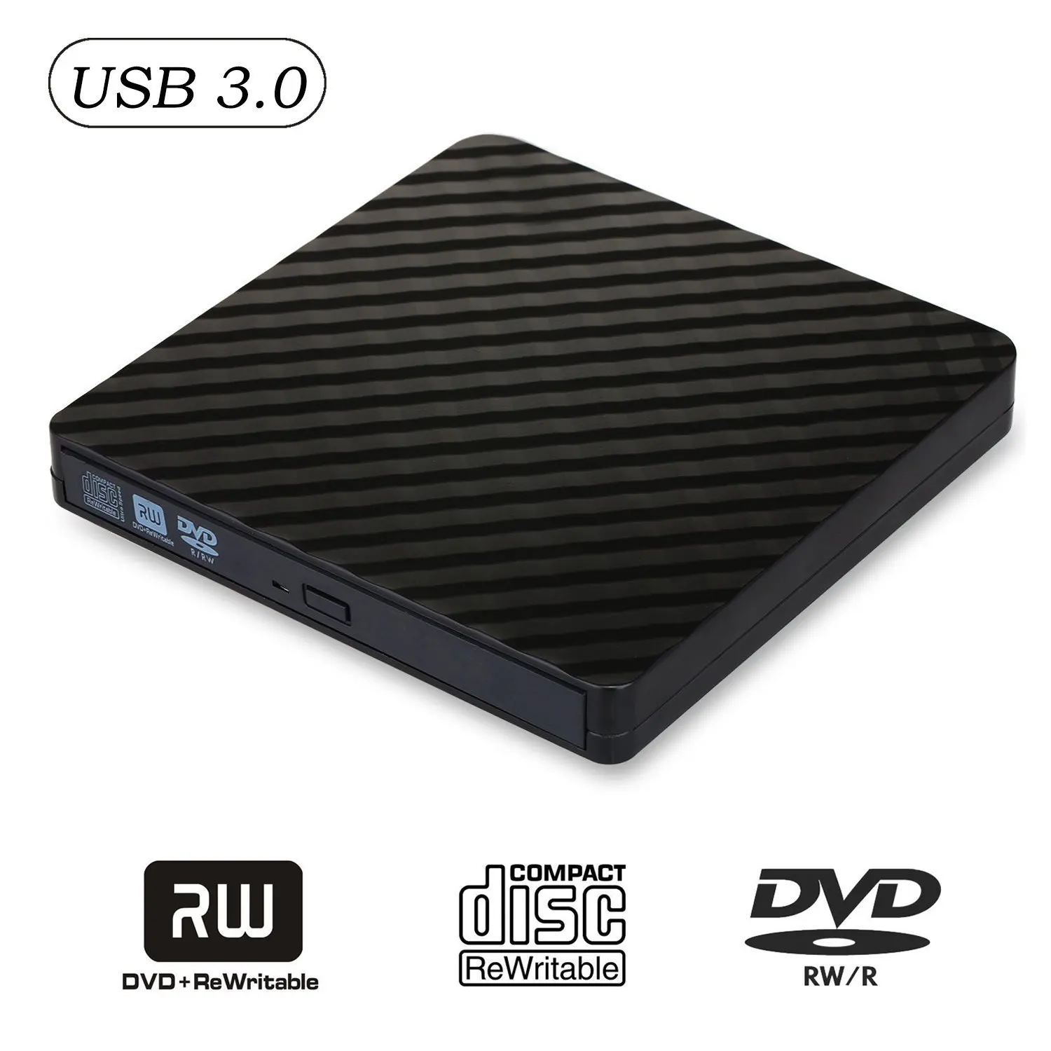 USB3.0 External DVD RW CD Writer Slim Optical Drive Burner Reader Player Tray Type Portable For PC Laptop
