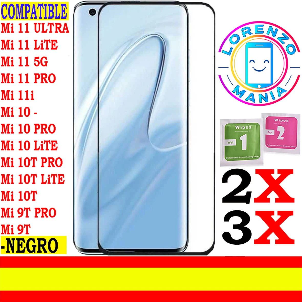 Pellicola Salvaschermo Compatibile Xiaomi Mi 11 Ultra 5G, Mi 11 Lite 5G, Mi 11 Pro 5G, Mi 11 5G, Mi 11I, Mi 10, Mi 10 Pro, Mi 10 Lite, Mi 10T Pro, Mi 