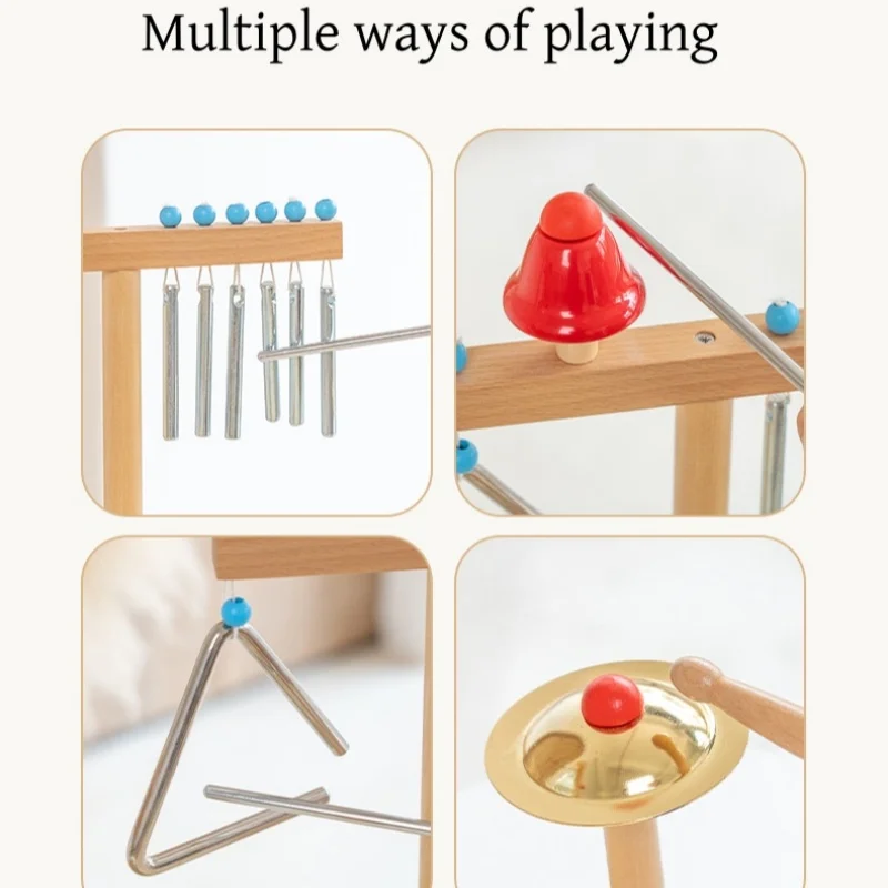 Montessori Music Toys Baby Xylophone Toys Wooden Drum Set Kids Percussion Instruments Music Enlightenment Early Education Toys 3