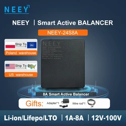 NEEY Wholesale 4A 8A 10A 15A BMS Smart Active Balancer 3S-24S 12V-100V Lifepo4 / Lipo/ LTO Battery Energy equalization