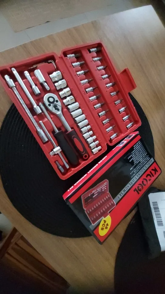 Kit Chaves Ferramentas Jogo 46 Peças Maleta Catraca Reversível Soquetes Completa Profissional Mecânico photo review