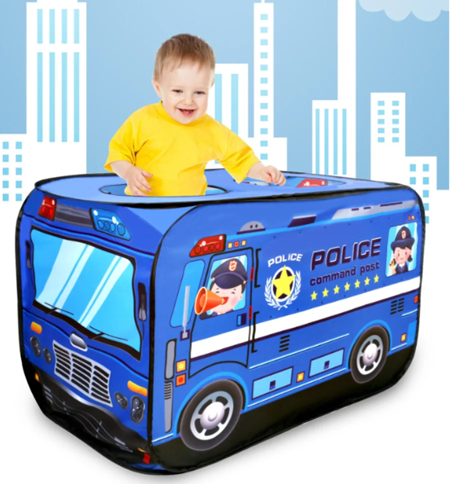Description Picture 6 of itemChildren's Popup Play Tent Toy Outdoor Foldable Playhouse Fire Truck Police Icecream Car Kid Game House Bus Indoor Garden Gift