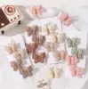 PT/set Butterfly Hair Clip Set for Girls Double Layered Bow Cute Bangs Hair Pin Cotton Safe Kids Baby Hair Accessories Set