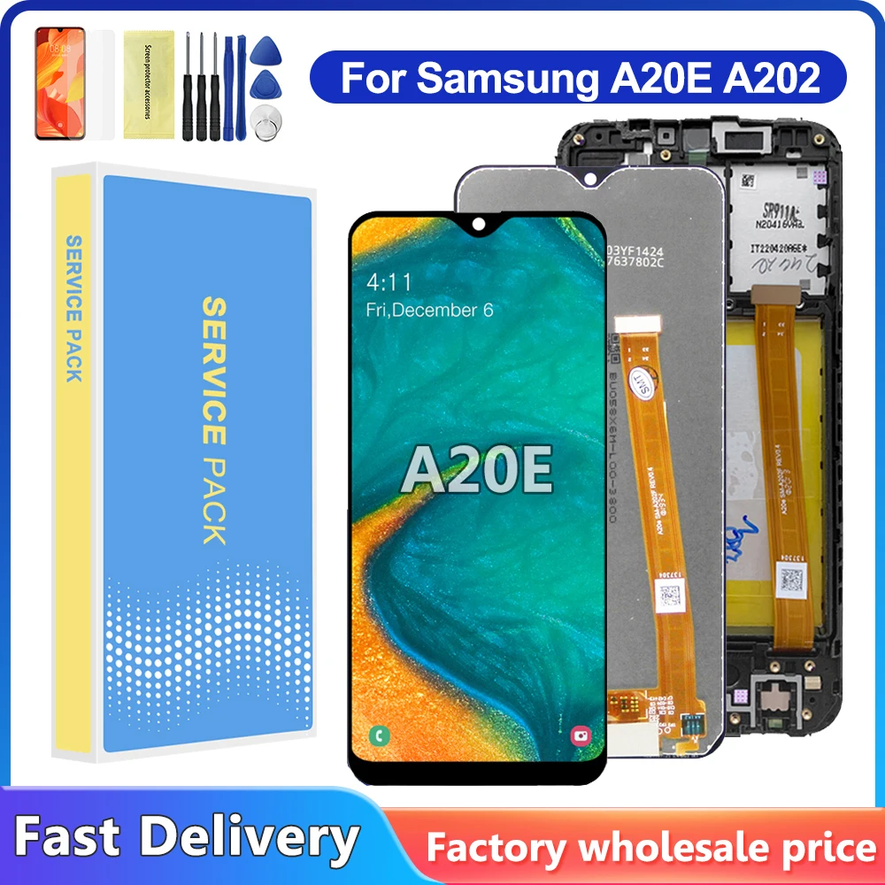 Display Da 5.8 ''Per Samsung A20E A202 A202F A202Ds Display Lcd Touch Screen Digitizer Assembly A20E Sostituzione Lcd