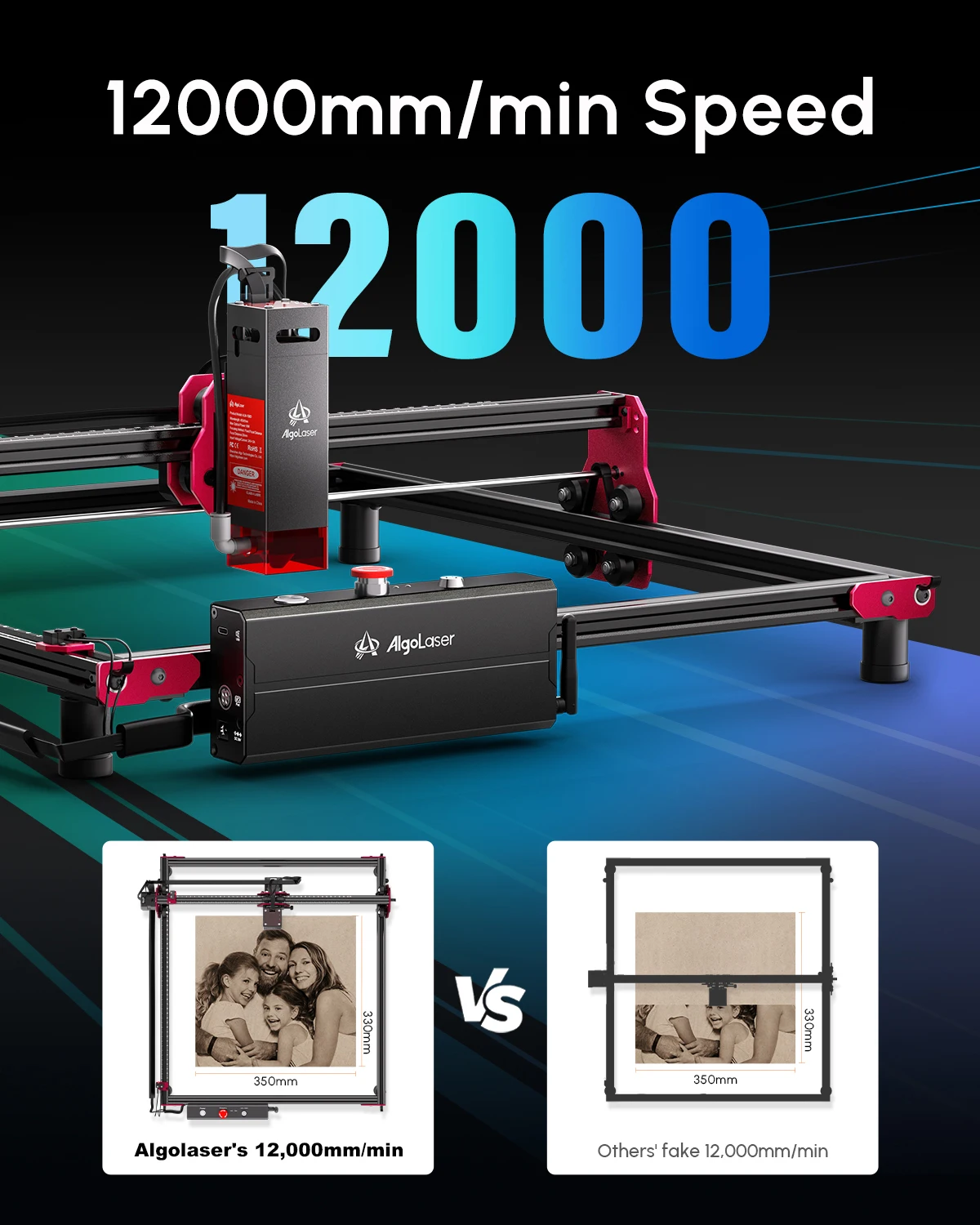 Laser Engraving Machine Algolaser Desktop Laser Engraver Cutter For Beginners 12000mm/min 20W DIY KIT Phone Connect Woodworking Metal Engraving