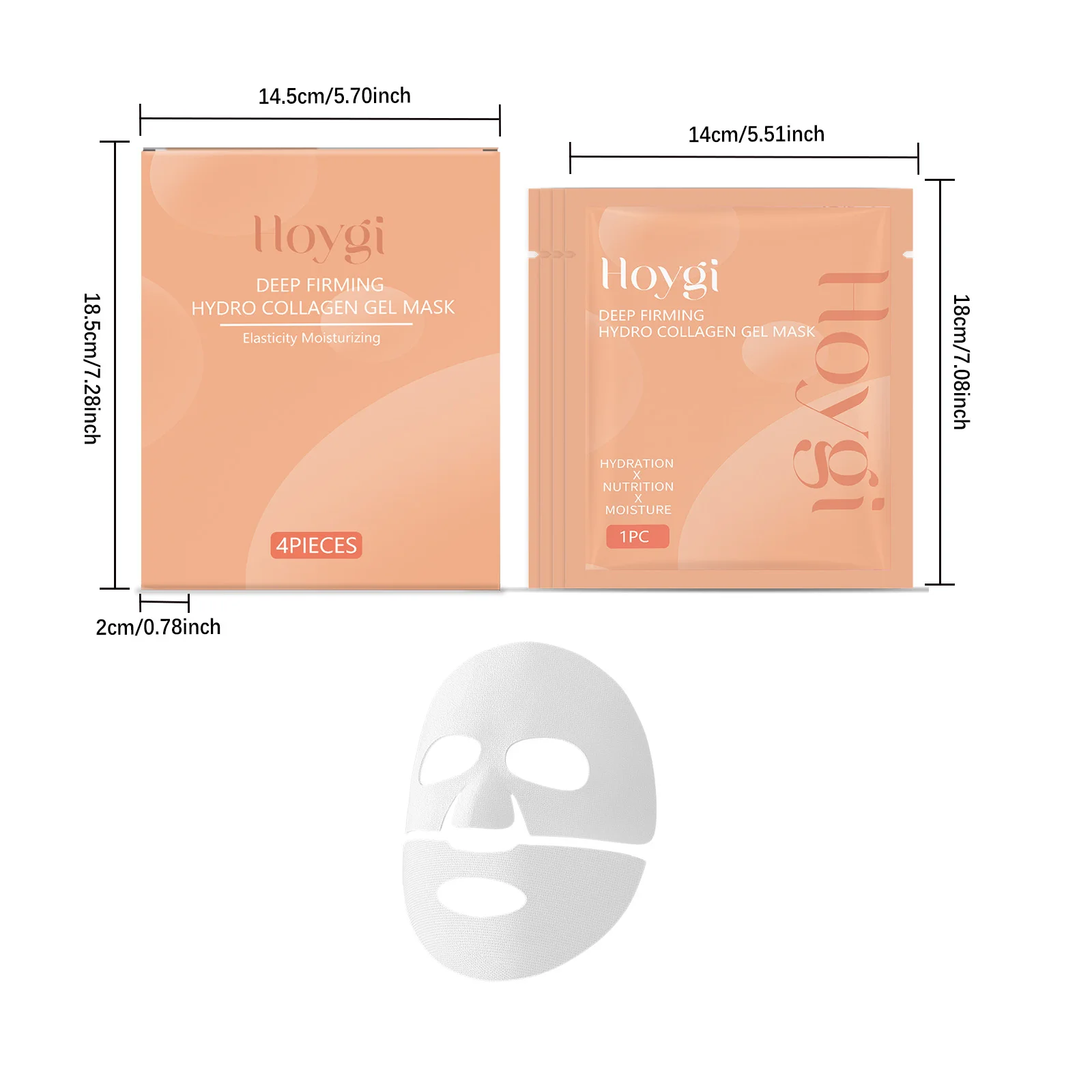 Hoygi Collagen Face Mask Lasting Hydrating Enhance Skin Elasticity Improve Smoothness Reduce Redness Soothing Face Care Mask