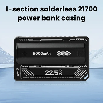 Custodia per Power Bank Fai-da-te a Ricarica Rapida PD 20W, Custodia per Power Bank Senza Saldatura 1x21700, Custodia Portatile per Ricarica Batteria