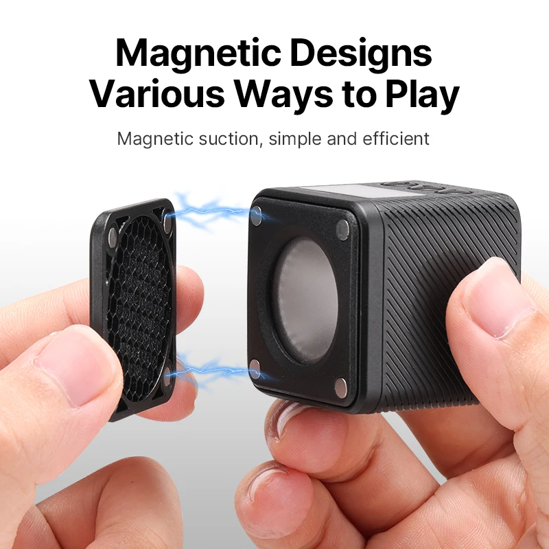 Ulanzi L2 RGB Mini Magnetic Video Light for Gopro Hero 12 11 10 9 DSLR LED Camera Light With Honeycomb Diffuser lamp Kit