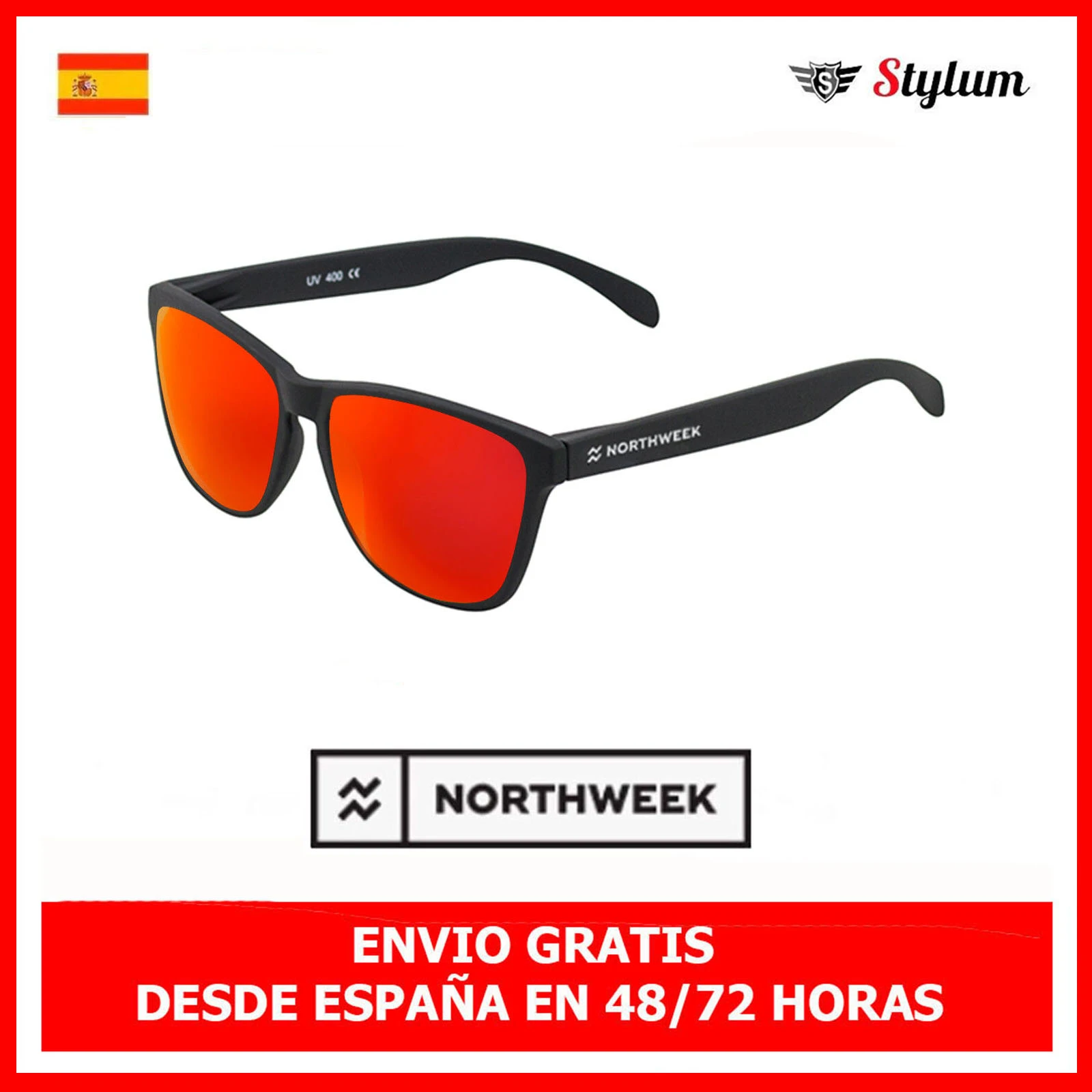 orden ansiedad falda Northweek Gafas de sol Regular Flaka lente roja polarizada unisex hombre  mujer Envíos desde España|De los hombres gafas de sol| - AliExpress