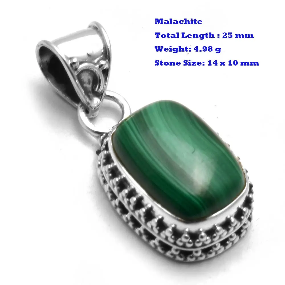 

Genuine Larimar Citrine Ruby Emerald Seraphinite Turquoise Labradorite Agate Pendant 925 Sterling Silver